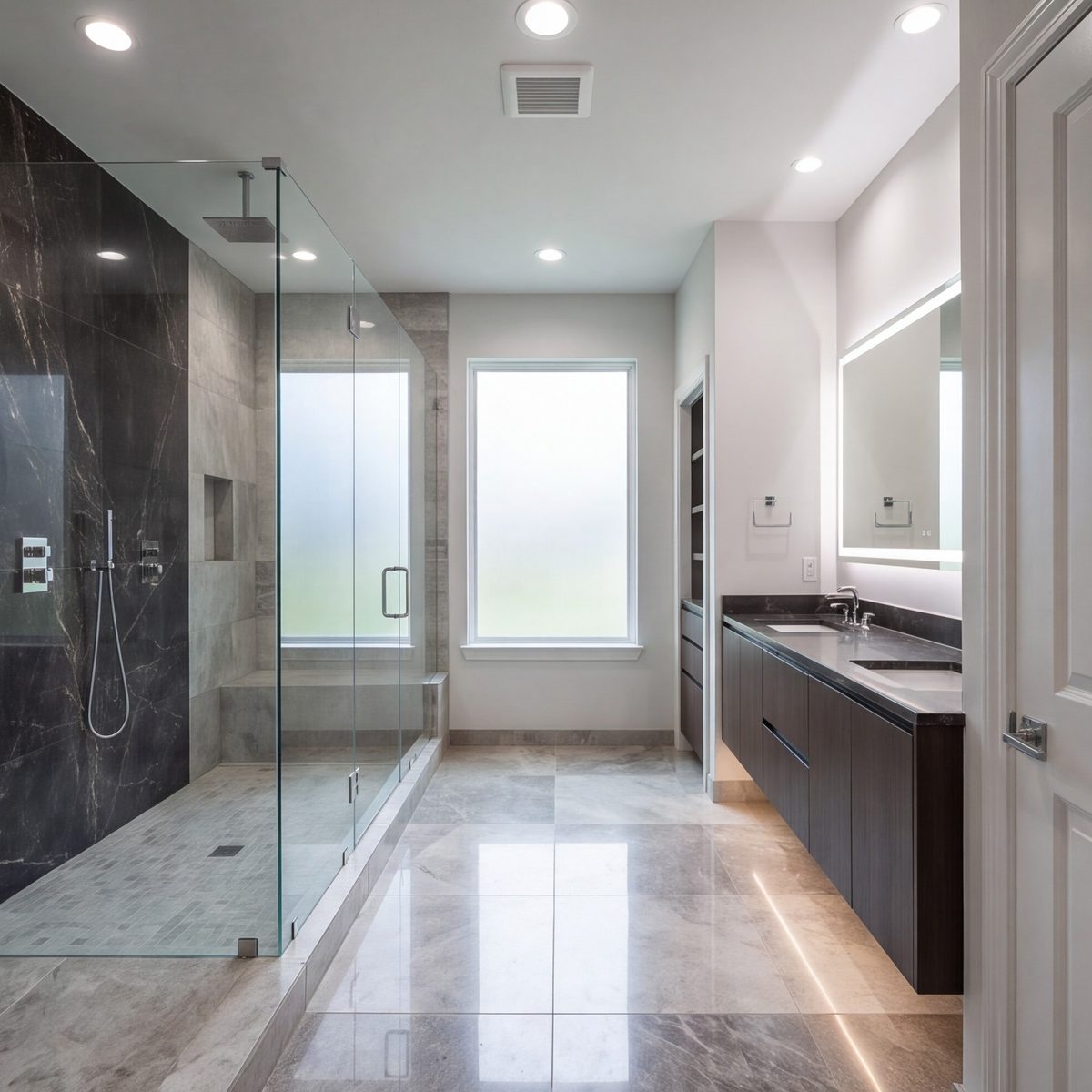 Guest bathroom remodel in Atascocita with a walk-in shower